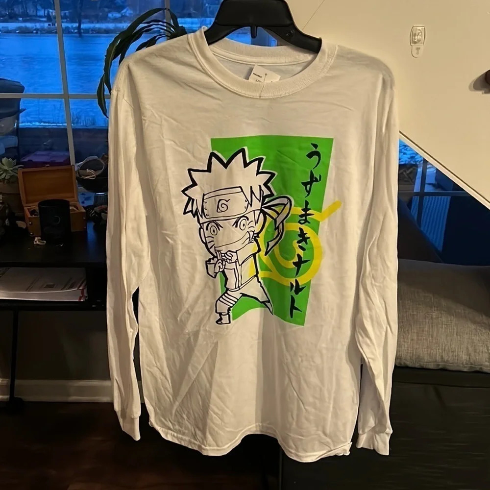 White Naruto graphic long sleeve